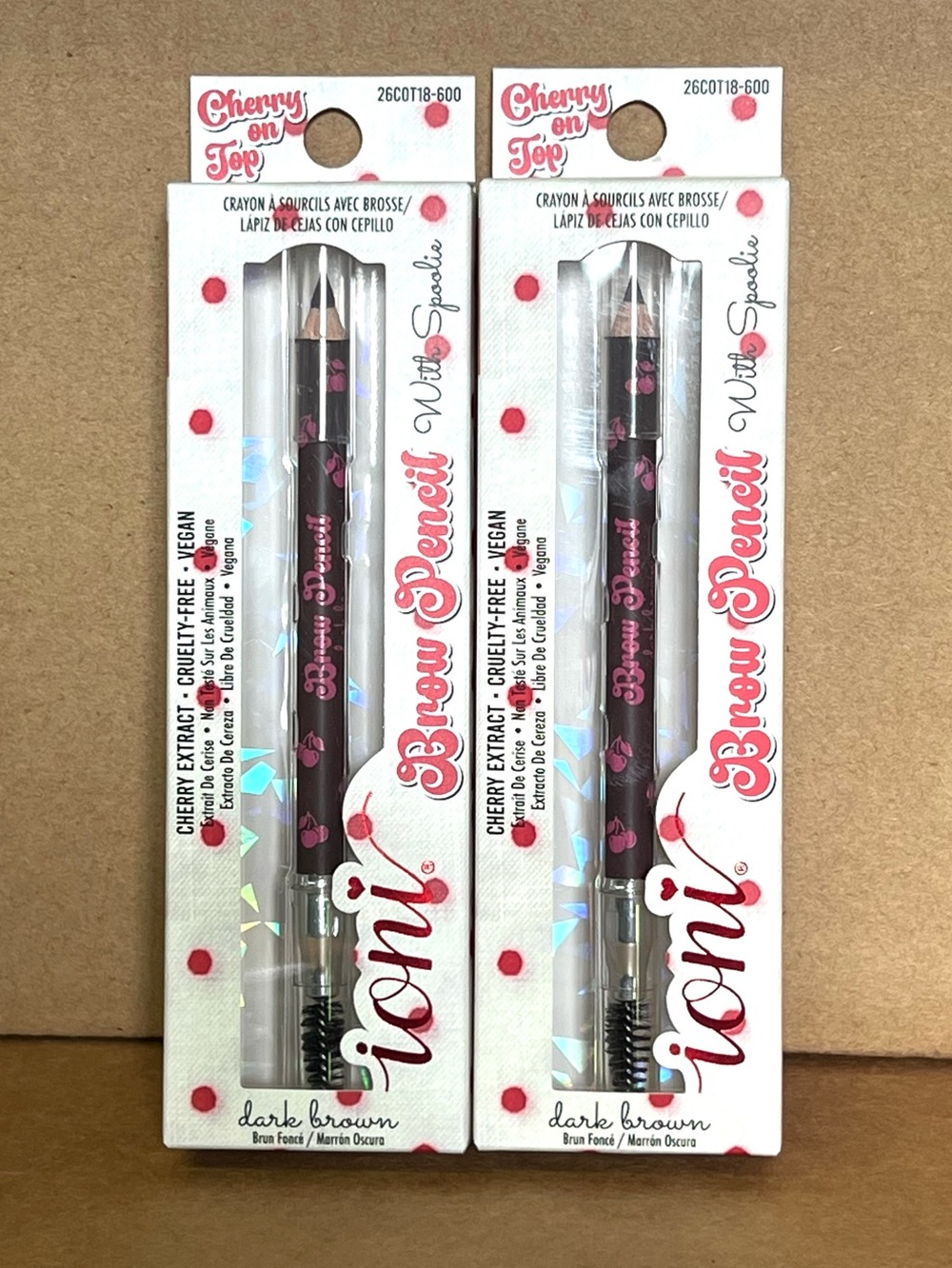 Ioni Dark Brown Brow Pencil with Spoolie - 2 Pack